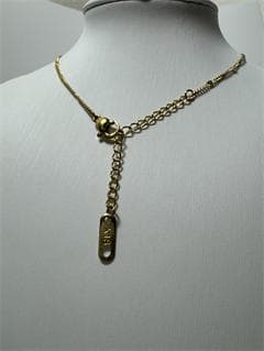 《日本製》K18ゴールドチェーンネックレス ビーズ装飾付き2.2g