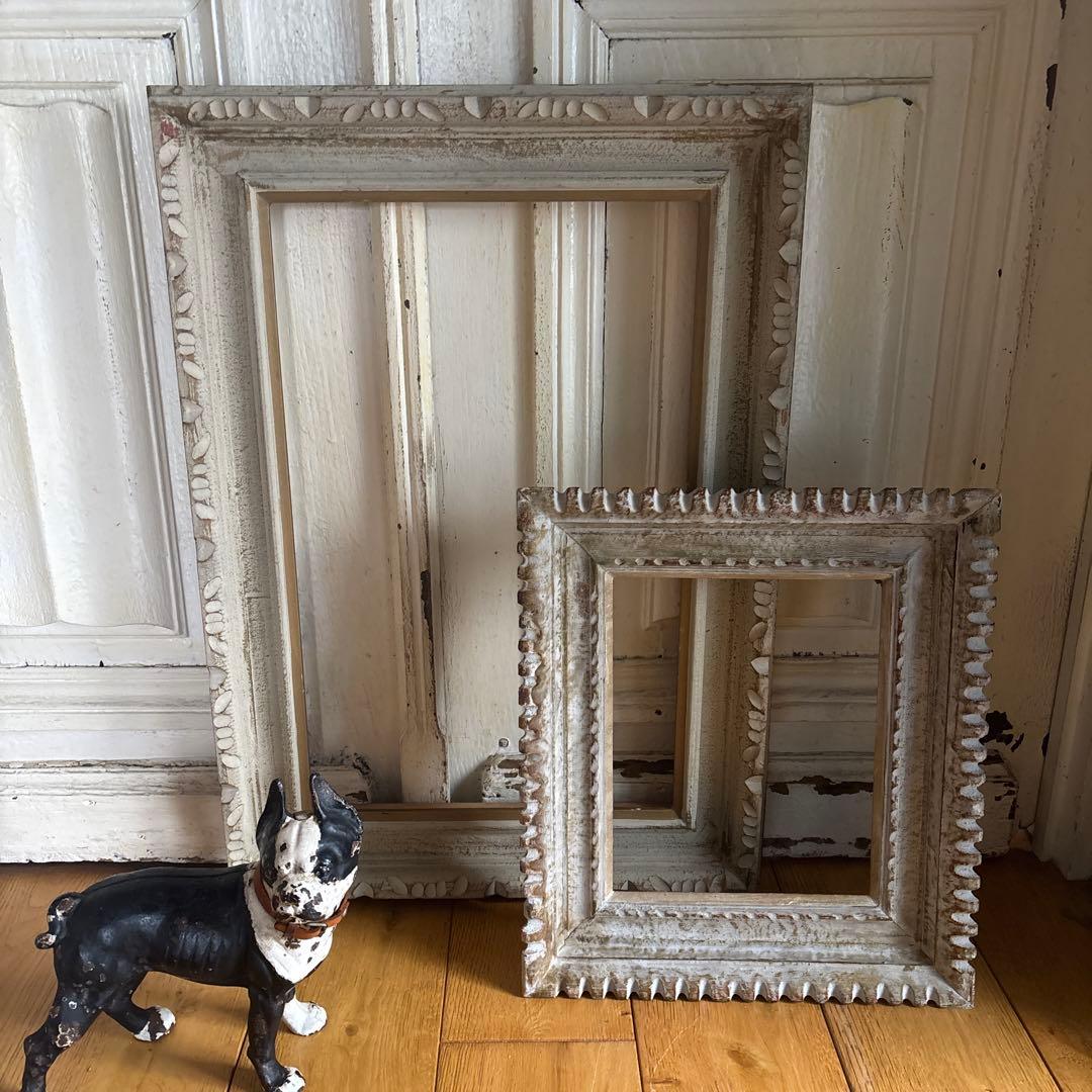 2枚セット　大きめのフレームとのセット　額縁　フレーム　アンティーク