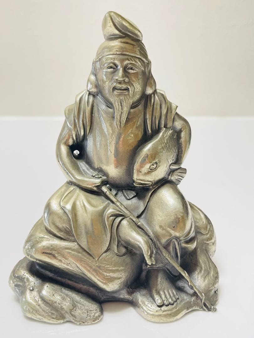 古美術 洋銀 刻印 高村光雲 恵比寿大黒天 置物