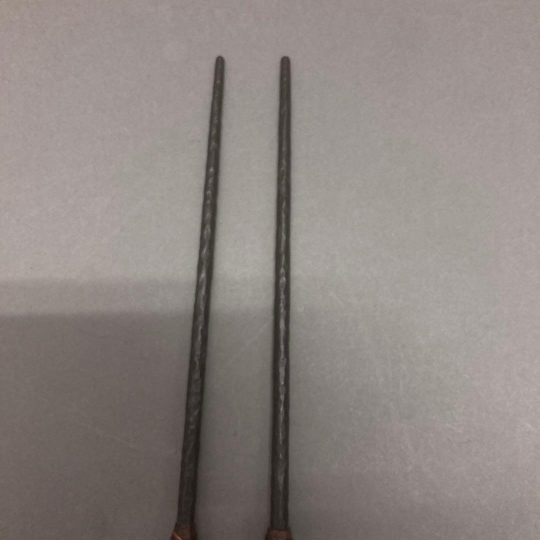 骨董品　茶道具　火箸　桑柄火箸　不染斎好　金谷五良三郎造　共箱　S49HB