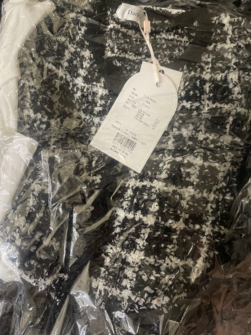 【Darich】新品タグ付きボリュームフリルツイードニットミニワンピース　FL