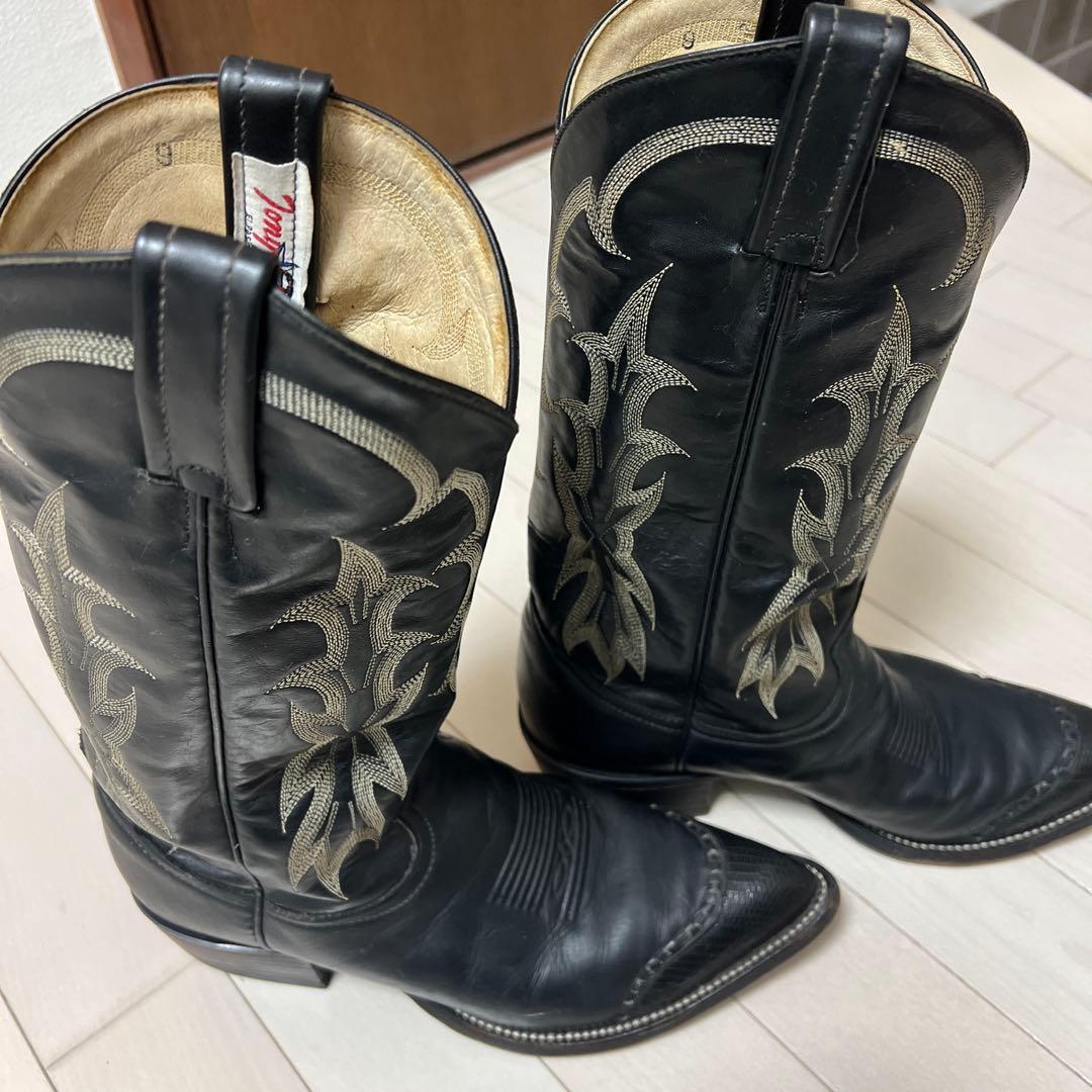 トニーラマ ウエスタンブーツ リザードトゥ刺繍入り26.5センチ