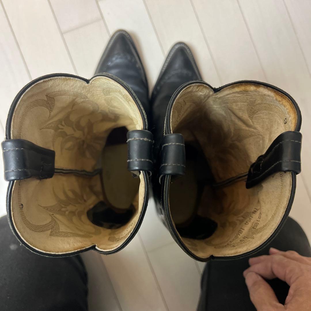 トニーラマ ウエスタンブーツ リザードトゥ刺繍入り26.5センチ