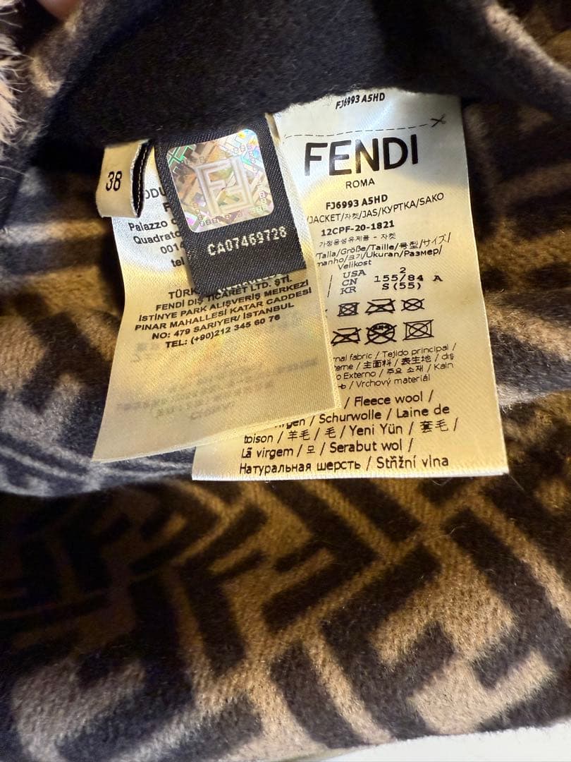 FENDI フェンディ　ブラックウールジャケット　リバーシブル 38 美品