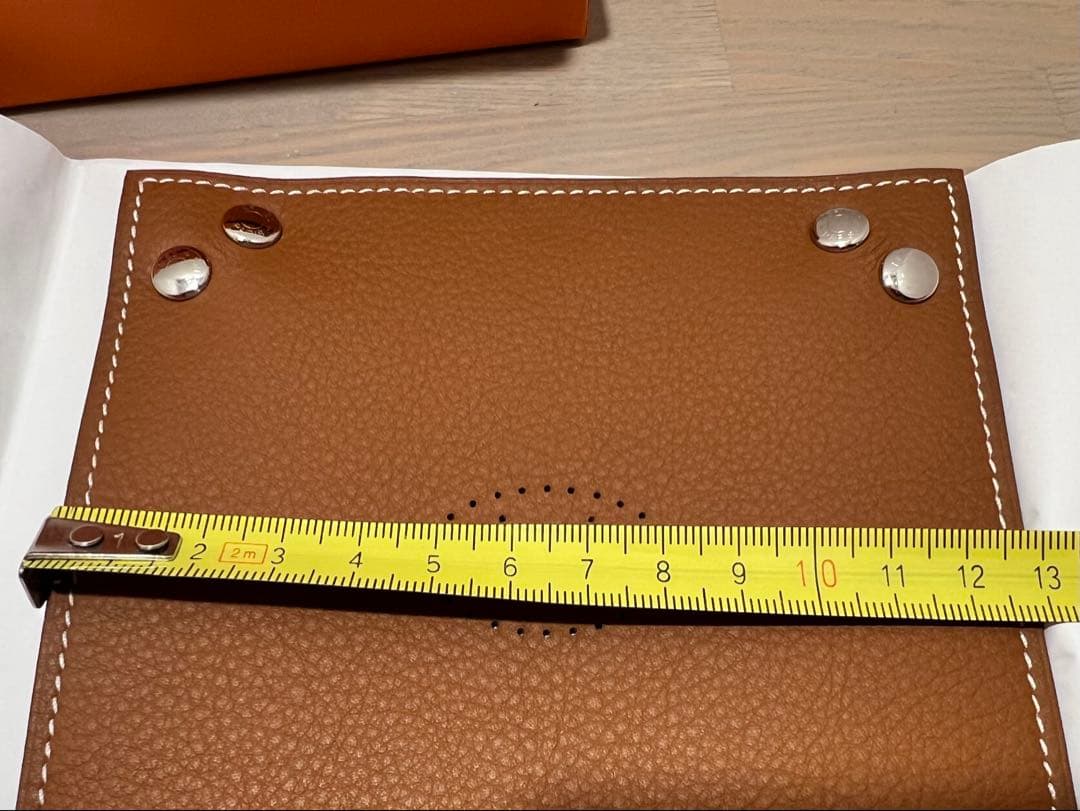 HERMES エルメスレザー 小物入れ アクセサリーケース 青/茶色