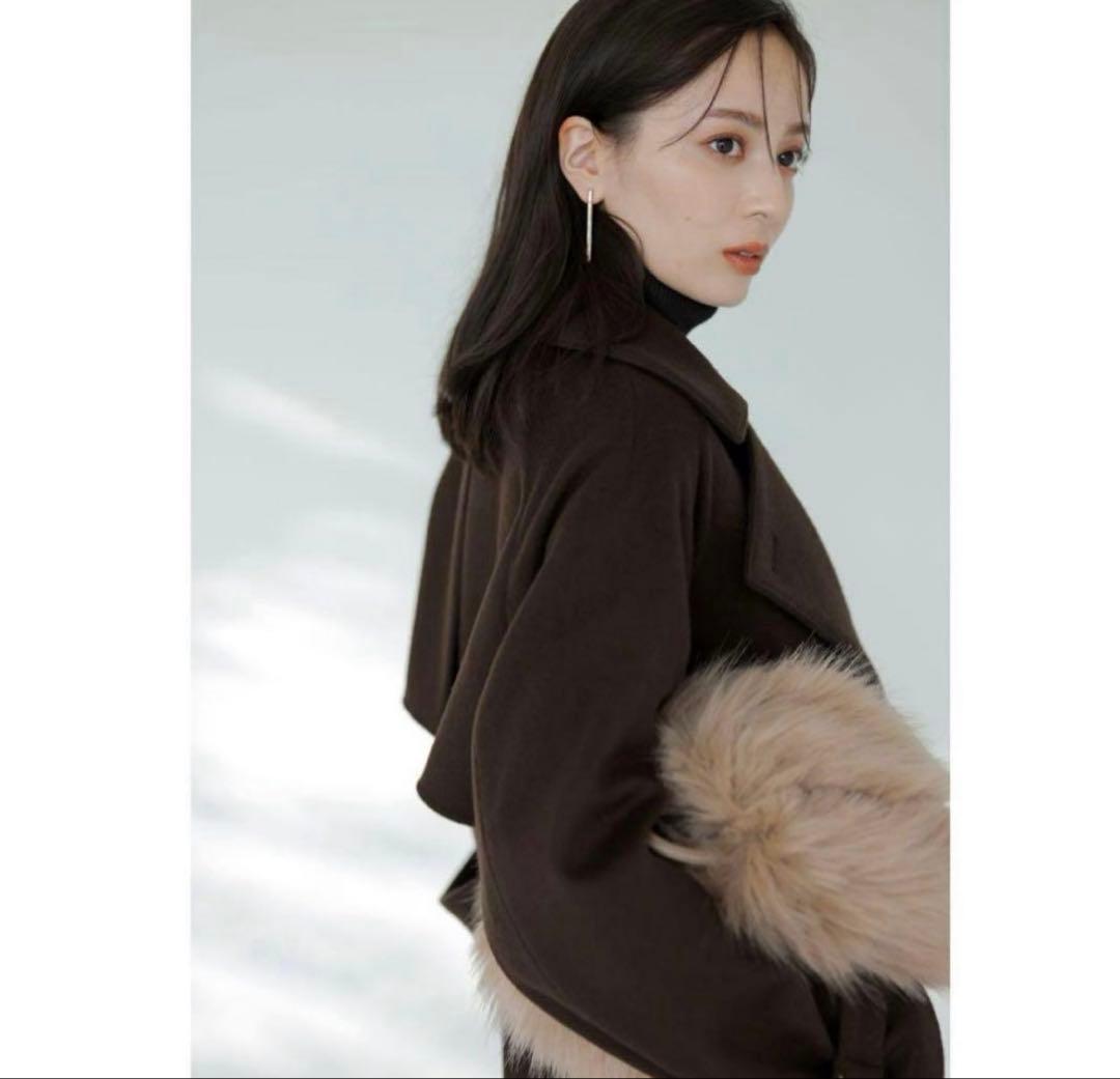 【美品】anuans アニュアンス ウールトレンチコート BROWN