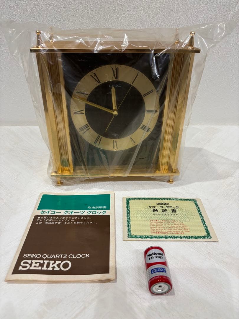SEIKO ゴールド クォーツ 置時計　希少品！新品未使用！