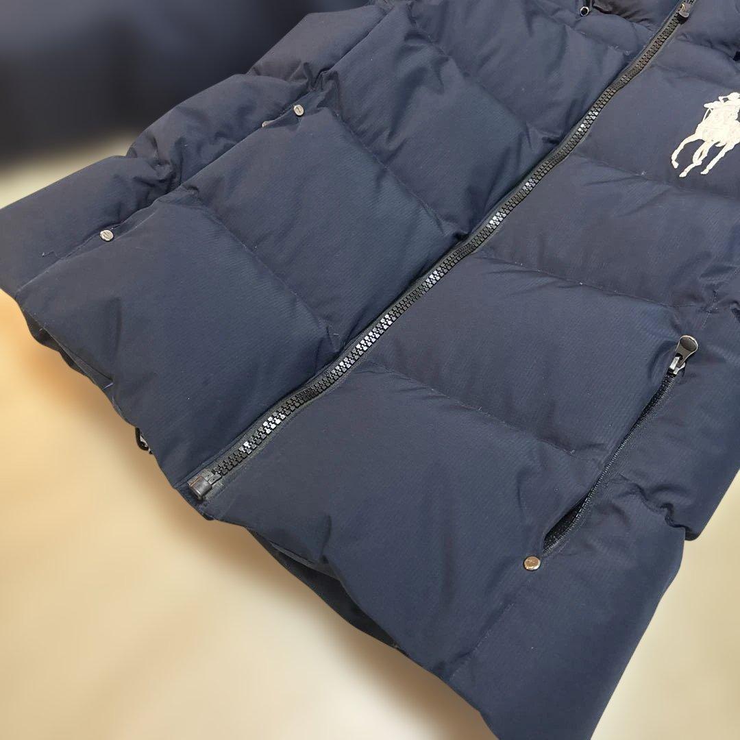 【美品】polo ralph laurenラルフローレン　ダウン　紺×青