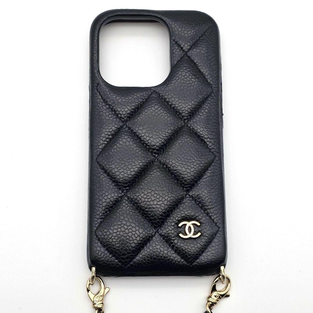 ✨美品✨ CHANEL iphone15pro ケース マトラッセ チェーン