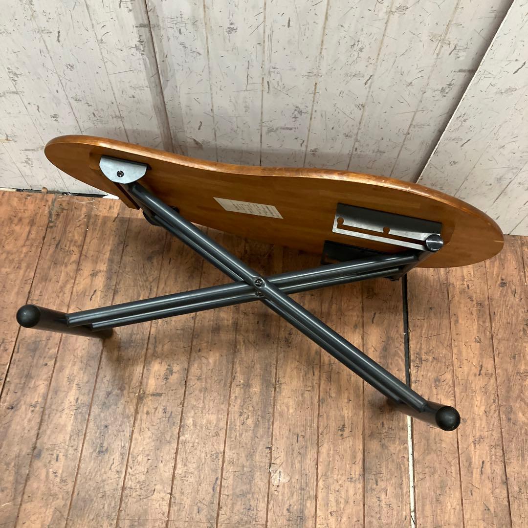 北欧レトロ 天然木製ビーンローテーブル センターテーブル リフトテーブル 昇降式