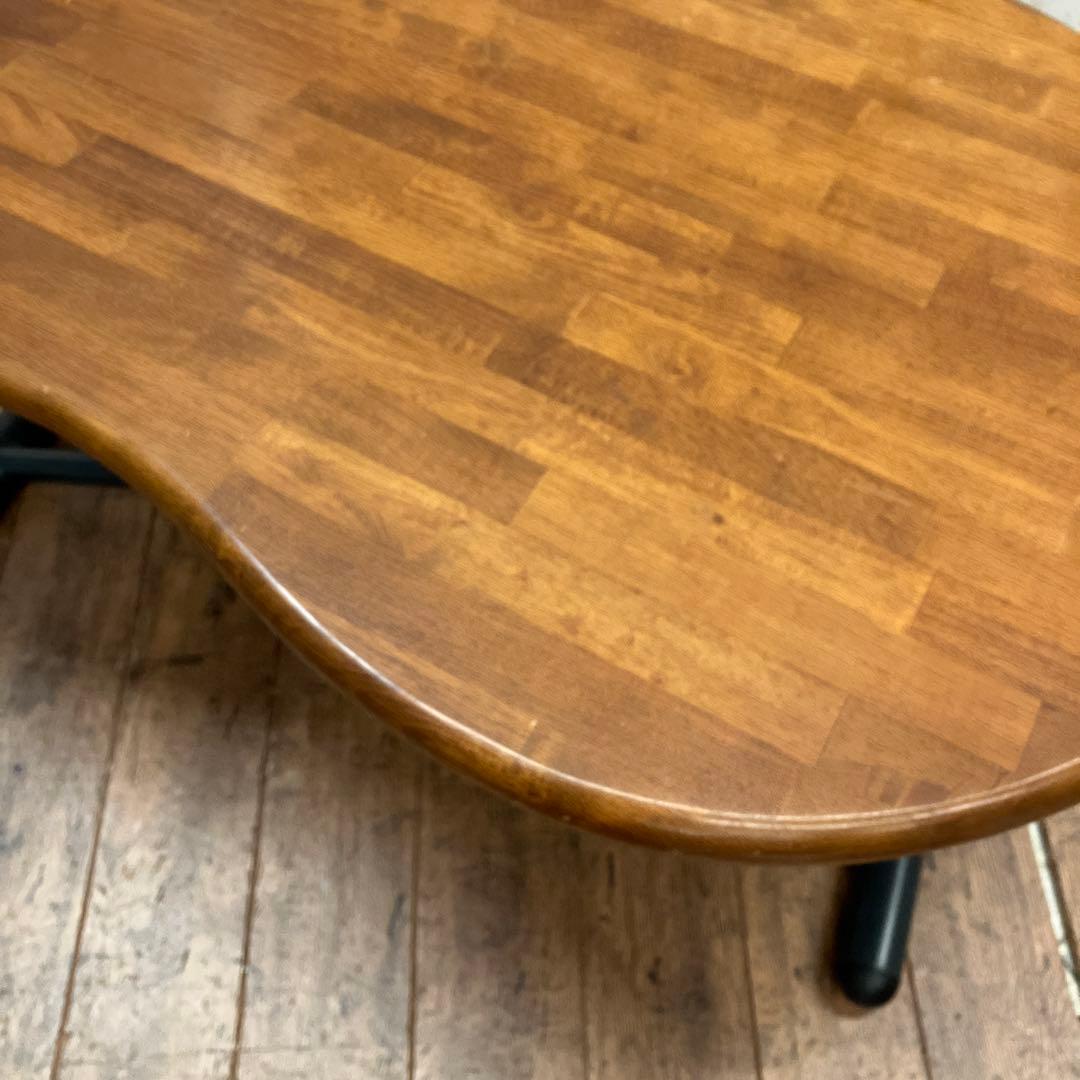 北欧レトロ 天然木製ビーンローテーブル センターテーブル リフトテーブル 昇降式