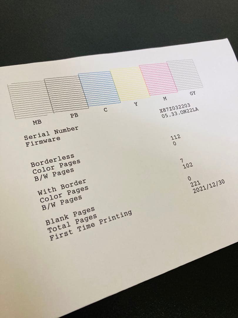 EPSON エコタンク 複合機 EW-M873T 総使用枚数223枚