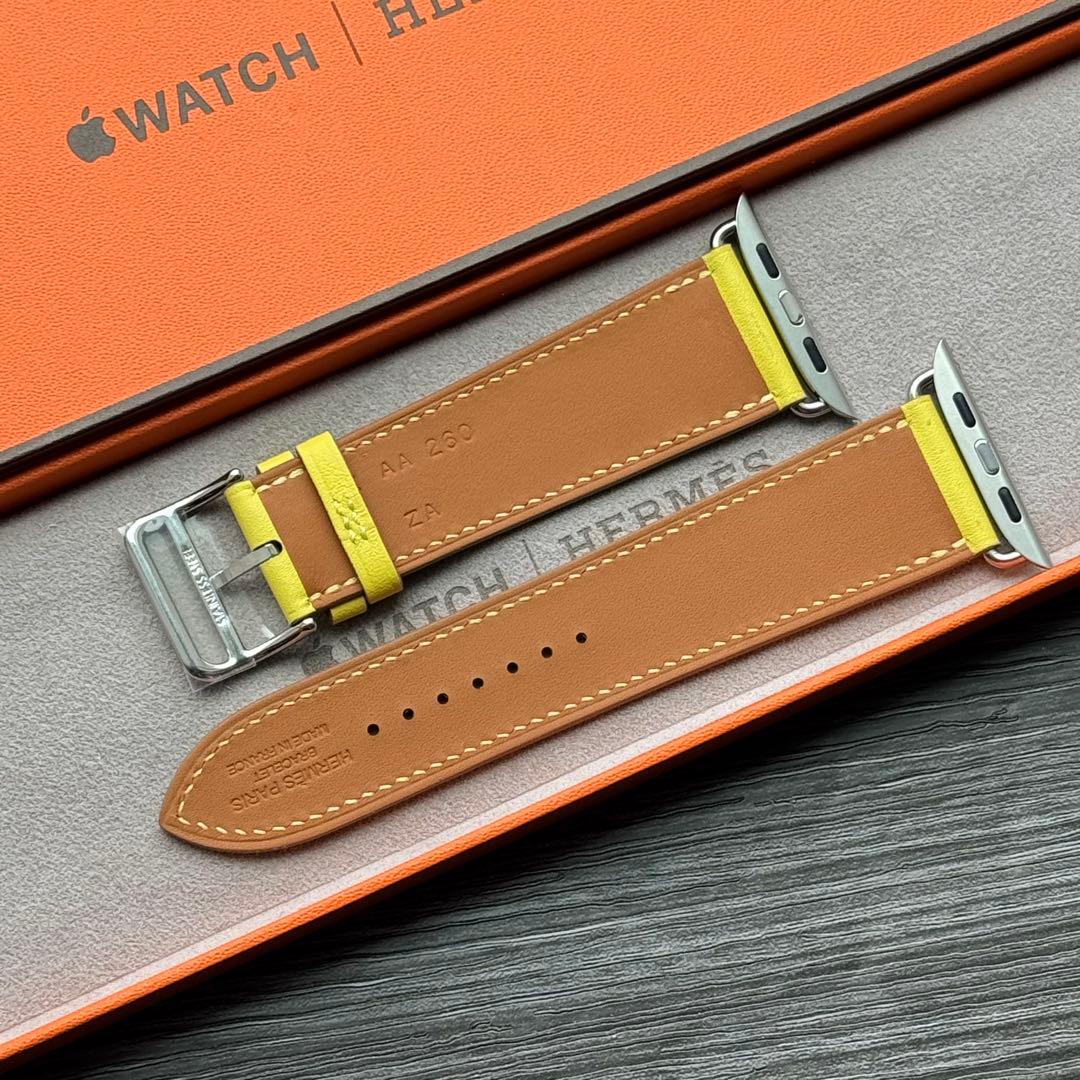 2592 未使用　Apple Watch エルメス　イエロー　ライム　レザー