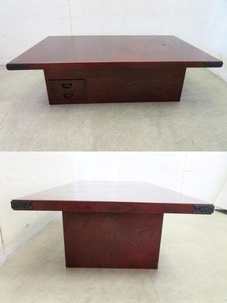 美品■囲炉裏テーブル■座卓■和モダン■民芸家具■幅150cm■国産の欅材■