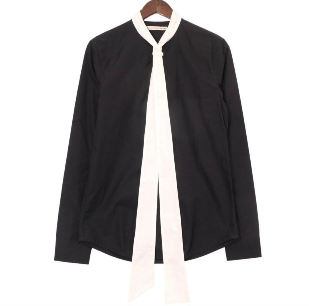 BALENCIAGA バレンシアガ ボウタイシャツ オーバーサイズ 黒白 常田
