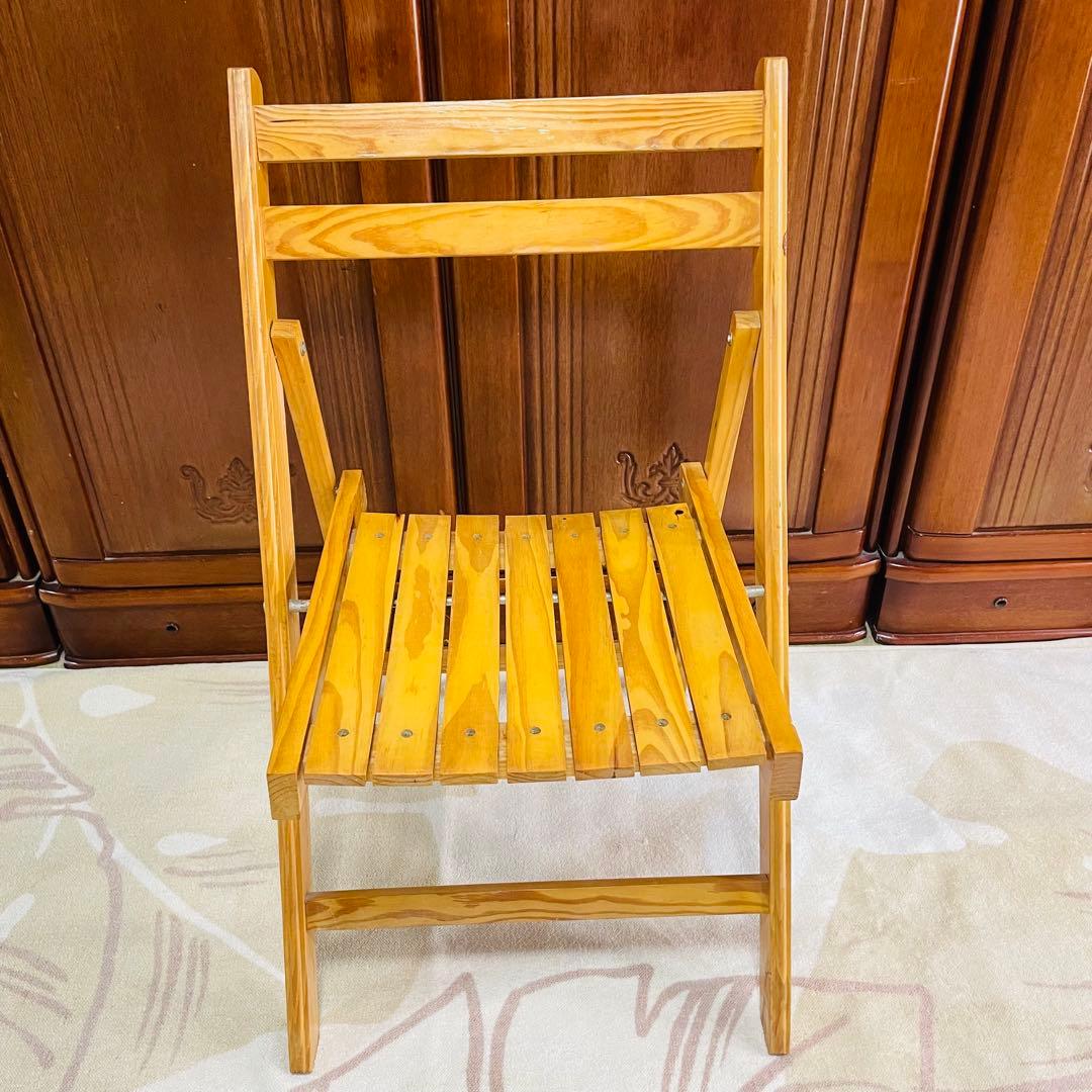木製 折りたたみチェア 2脚セット