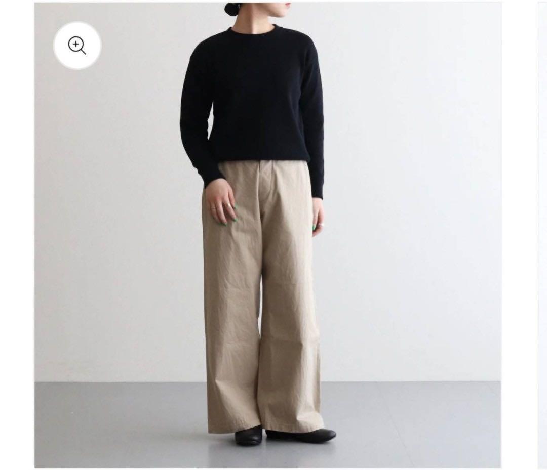 新品 タグ付き YAECA ヤエカ チノクロス パンツ ワイド カーキベージュ
