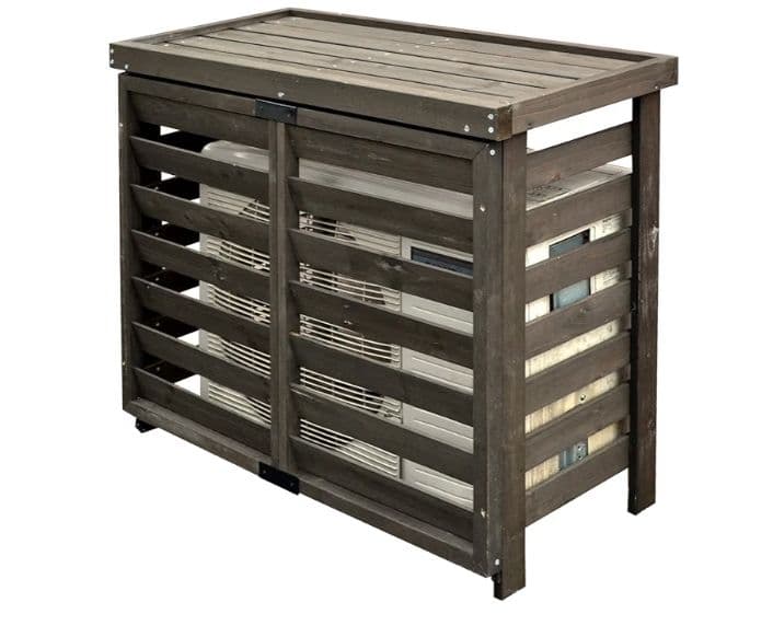 ガーデンガーデン ボーダーエアコン 室外機カバー ダークブラウン