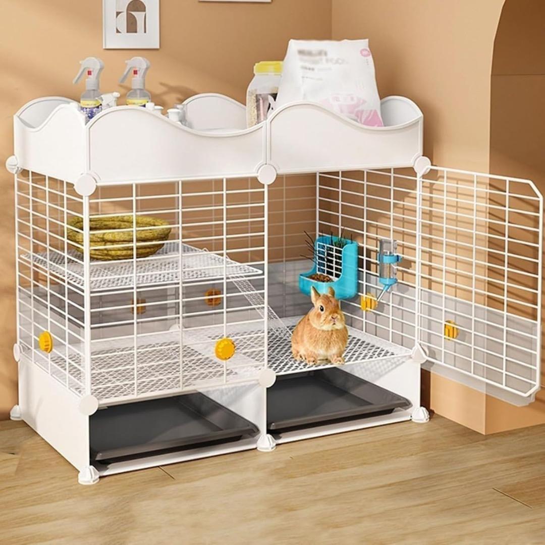 うさぎケージ 多頭飼い 脱走防止 引き出しトレイ 掃除簡単 72cm 小動物対応