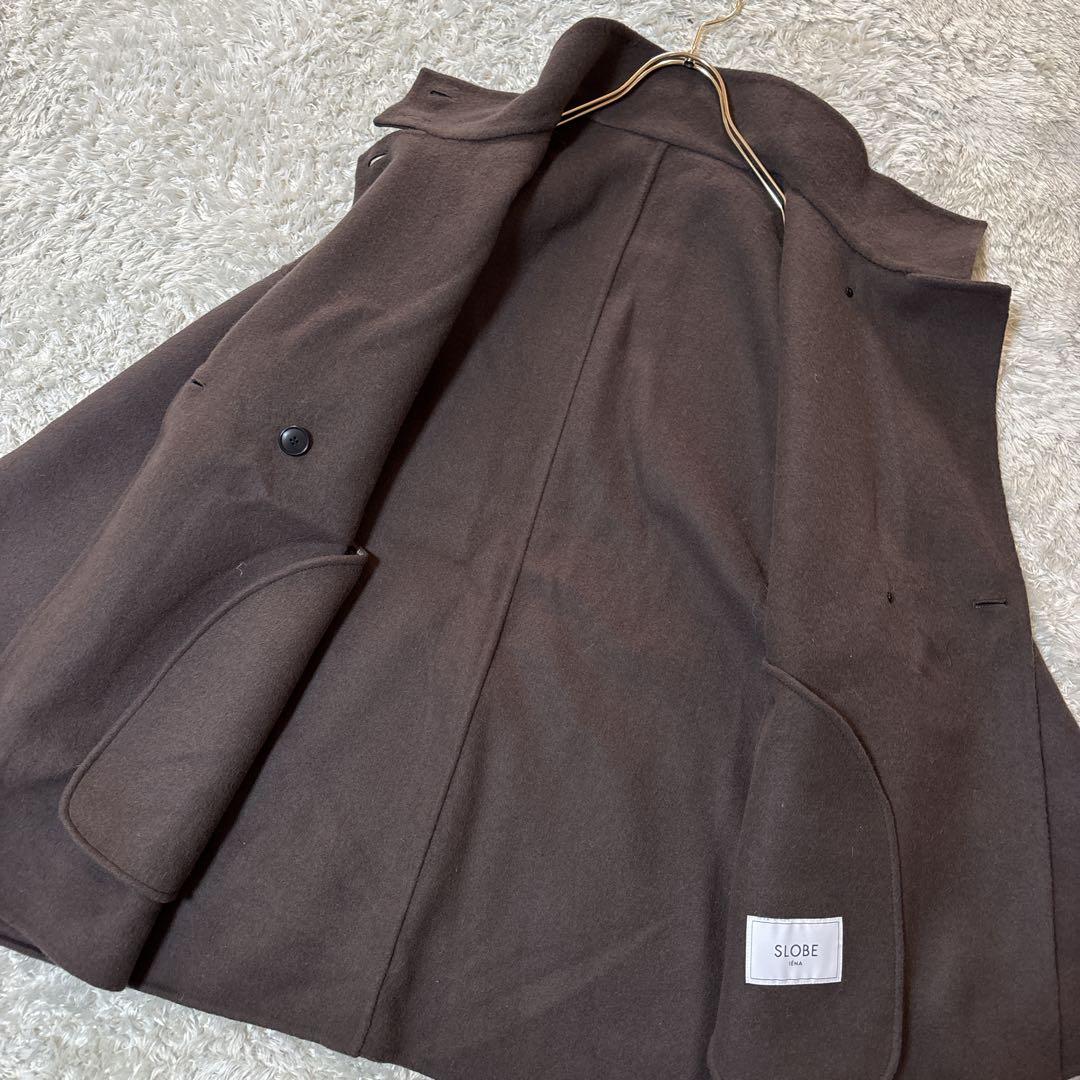 美品＊SLOBE IENA ダブルフェイススタンドコート　ブラウン　茶