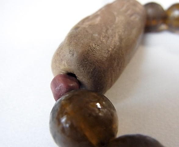 ★Y0302★アンティーク　ブレスレット　テラコッタ　ガラスビーズ