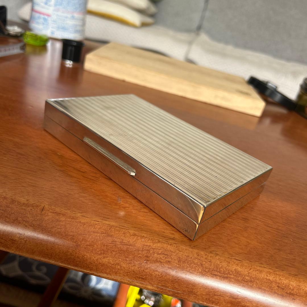 SILVER 925 銀製小物入れ銀製煙草入れアンティーク228g