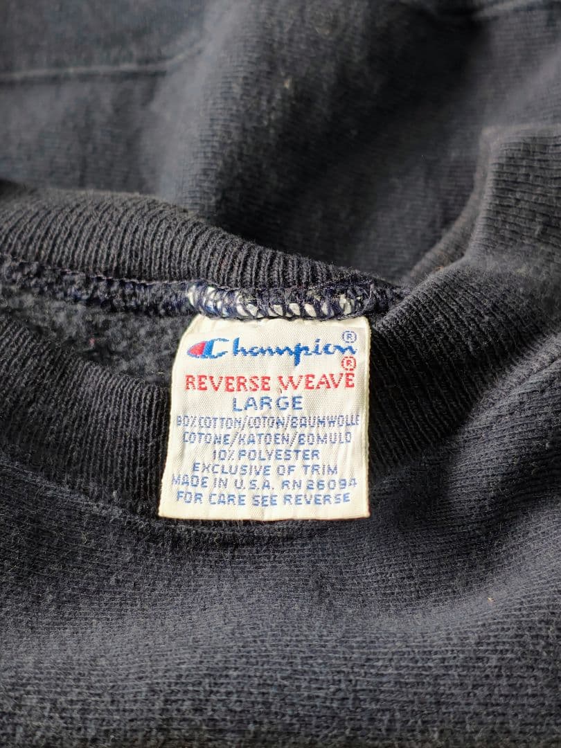 90s USA製 リバースウィーブ 濃紺 美品 刺繍タグ