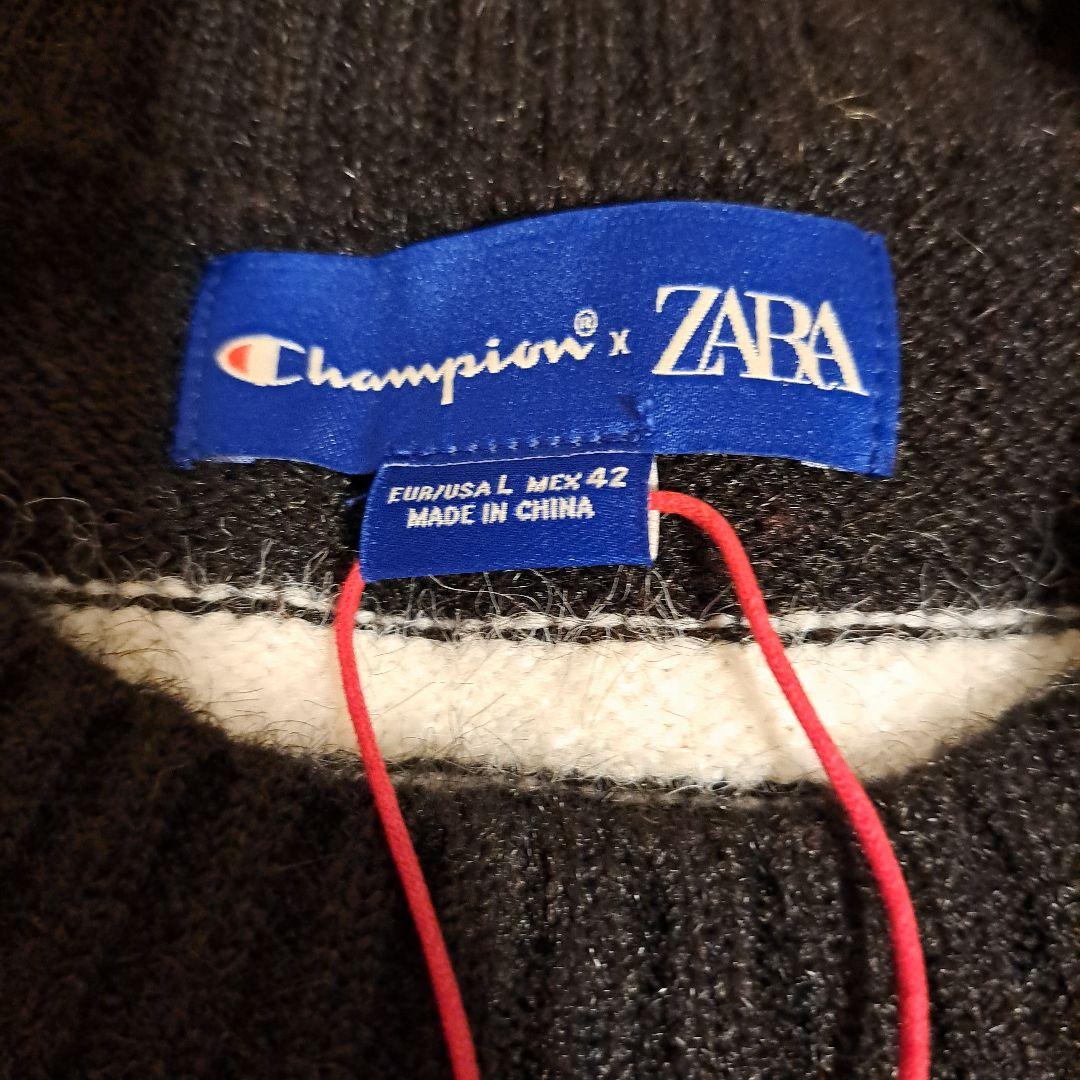 ザラ x チャンピオン コラボ ストライプニットセーター　Ｌ