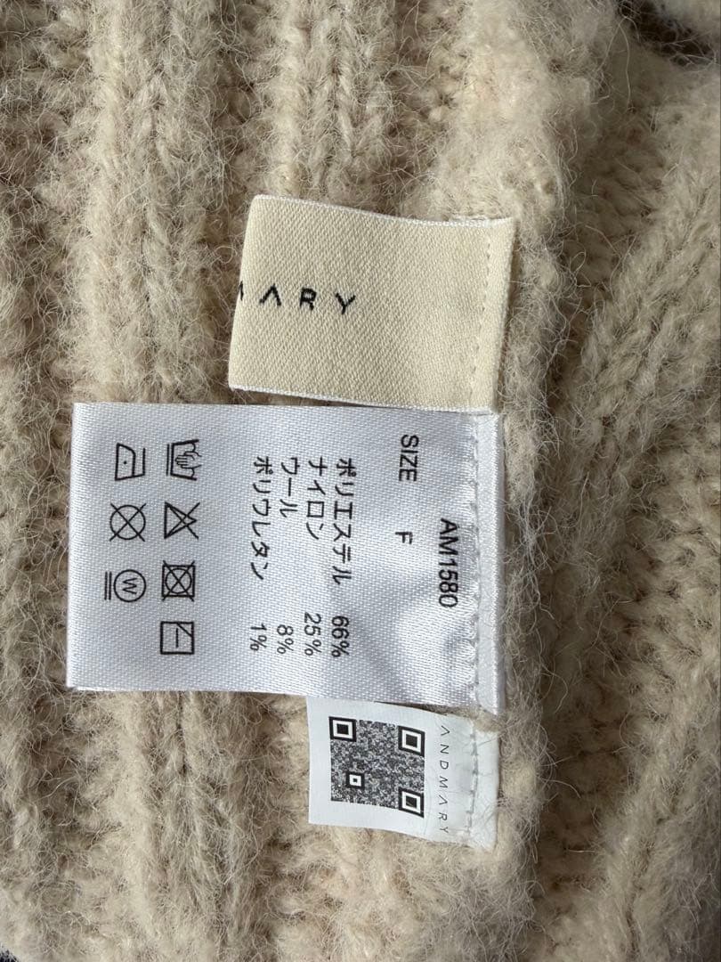 andmary Allyn cable knit dress アイボリー