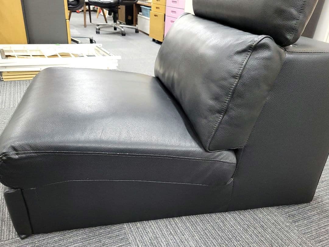 G&T L字型コーナーソファ オットマン付 ブラック