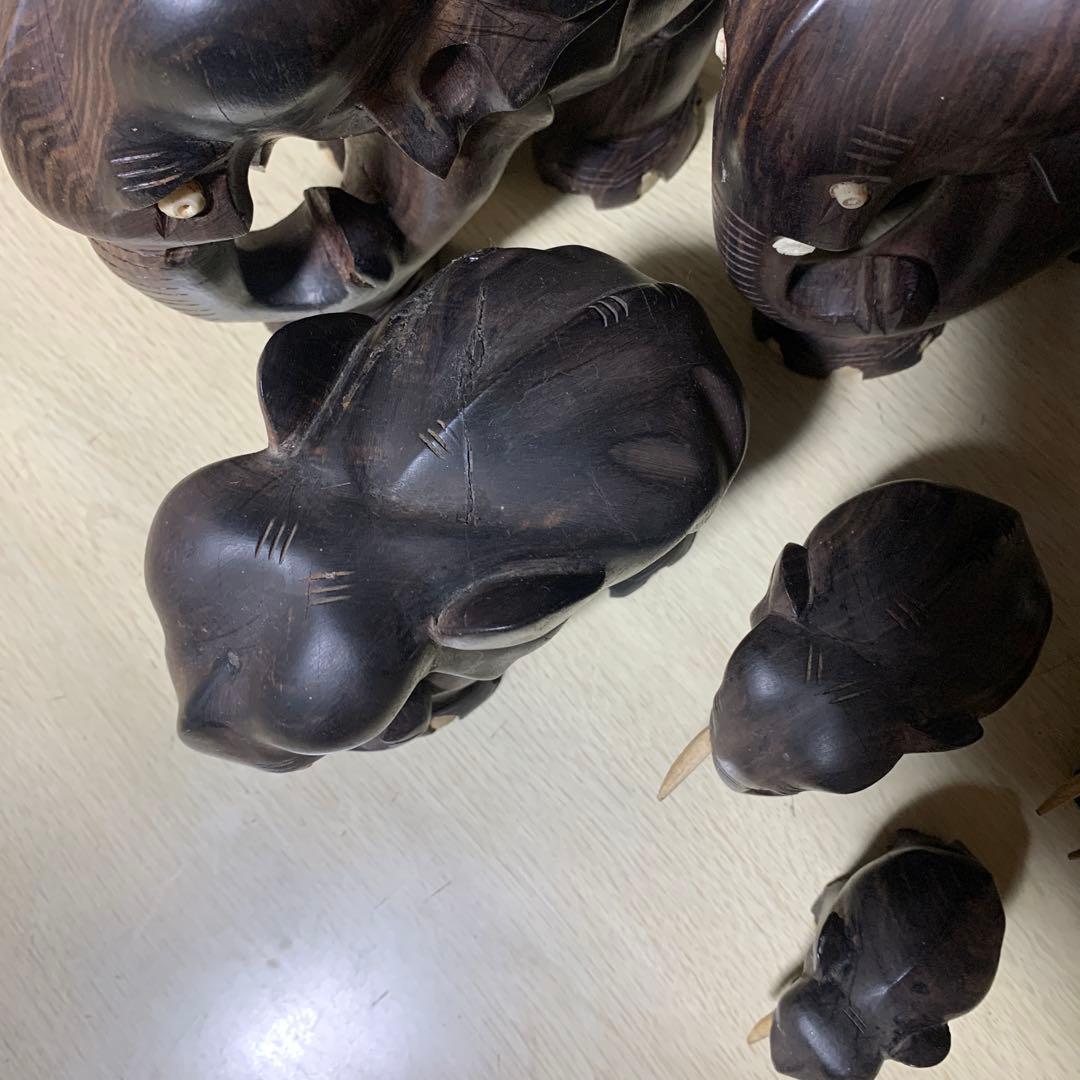 木製　象の置き物　昭和レトロ　ヴィンテージ　インテリア