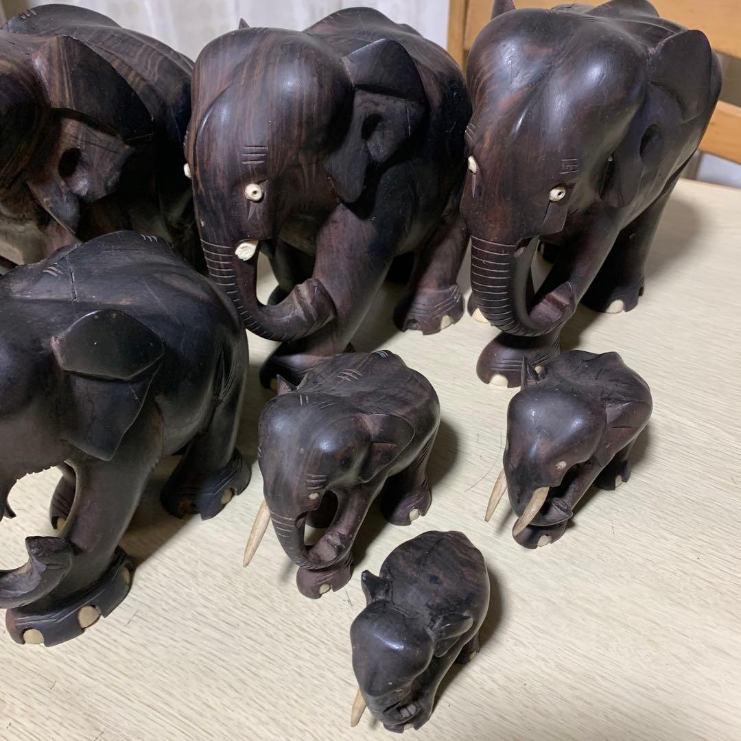 木製　象の置き物　昭和レトロ　ヴィンテージ　インテリア