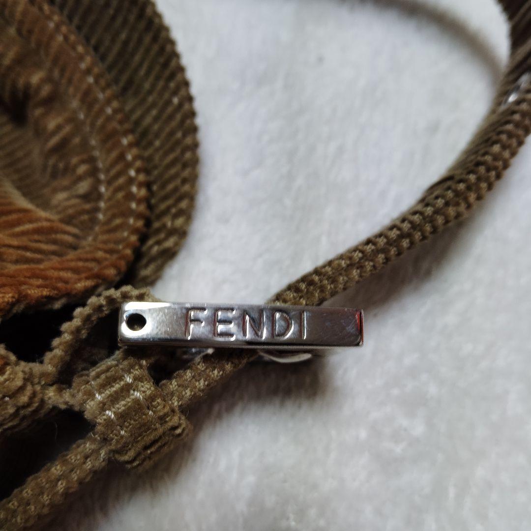 フェンディ　マンマバケット　ワンショルダーバッグ　コーデュロイ　ベージュ　訳あり