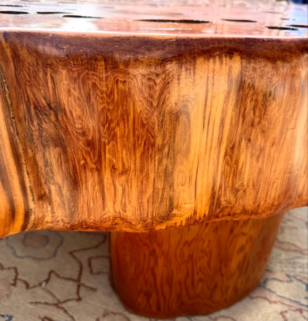 年輪ぎっしり！希少な屋久杉の輪切りの座敷机 厚み17cm！座卓