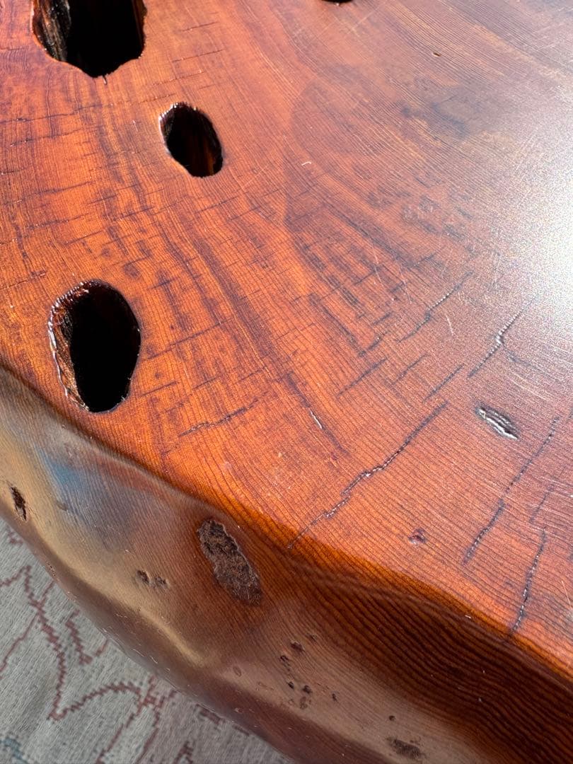 年輪ぎっしり！希少な屋久杉の輪切りの座敷机 厚み17cm！座卓