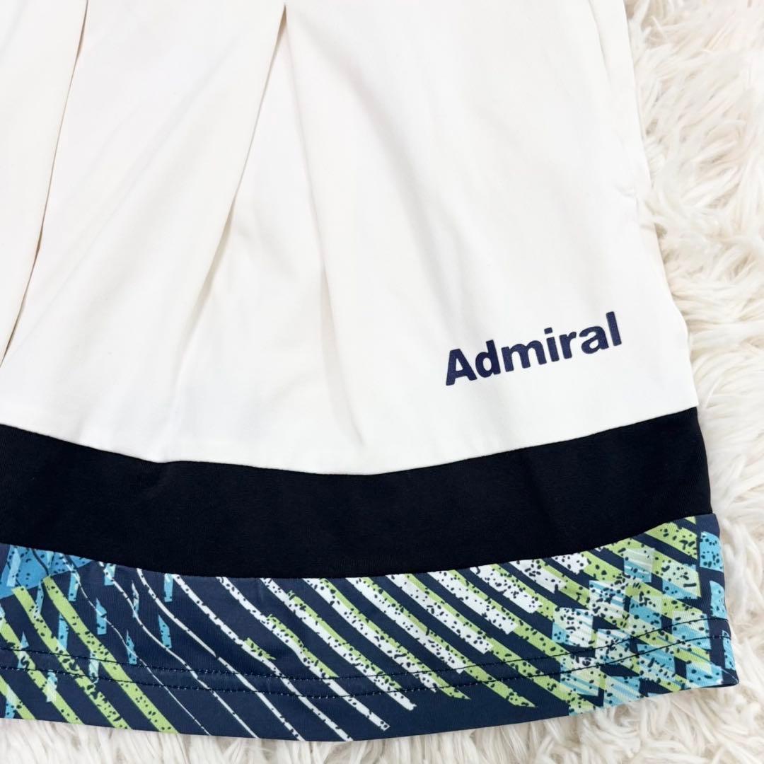 美品 Admiral テニスウェア トップス＆スカートセット 幾何学模様 L