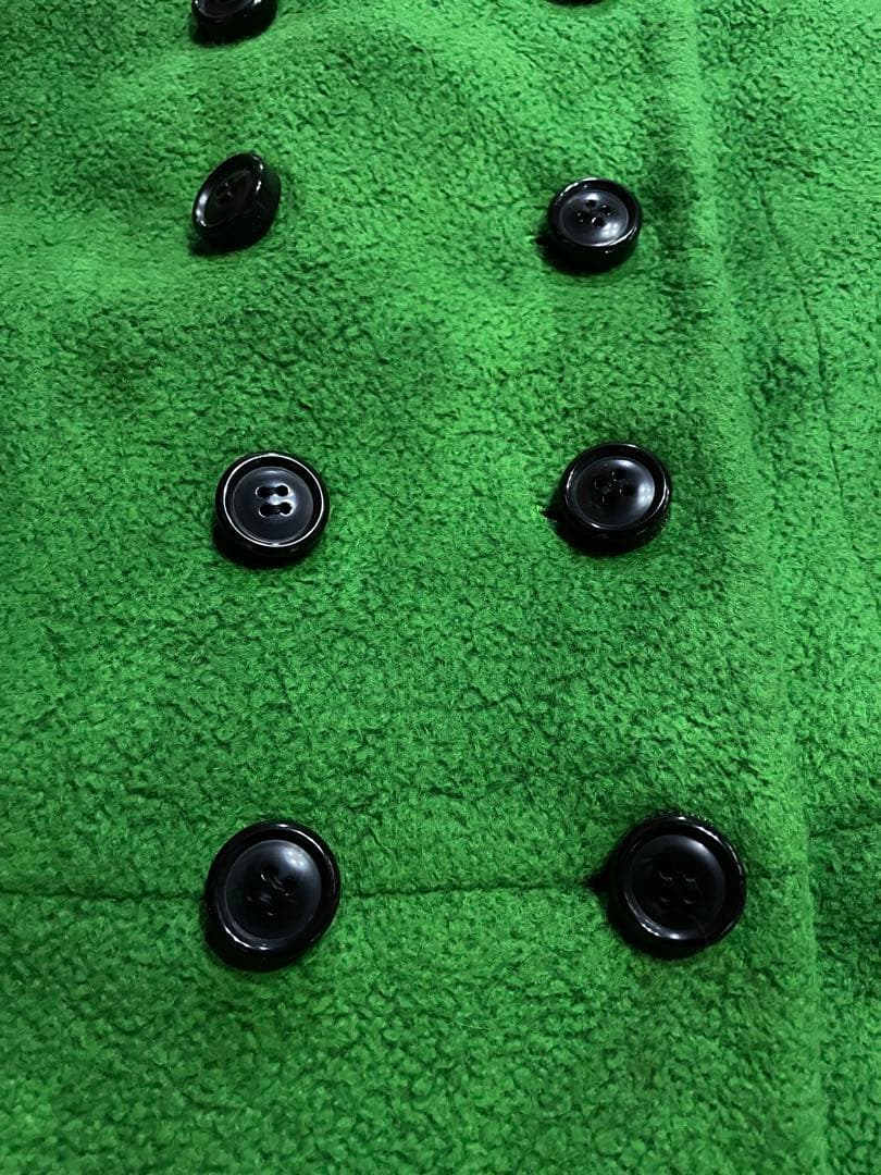 貴重希少クリスチャンディオールDior ウールツイード丸襟プリーツコートグリーン