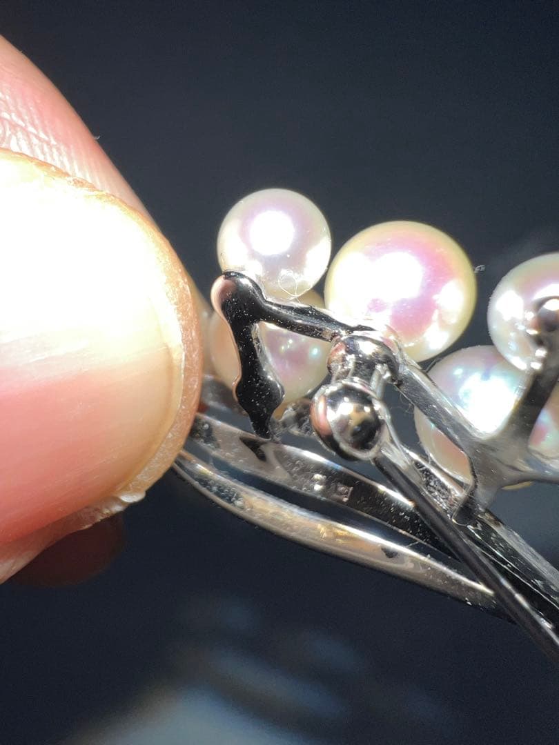 シルバー パール ブローチ 専用ケース付き　コサージュ風