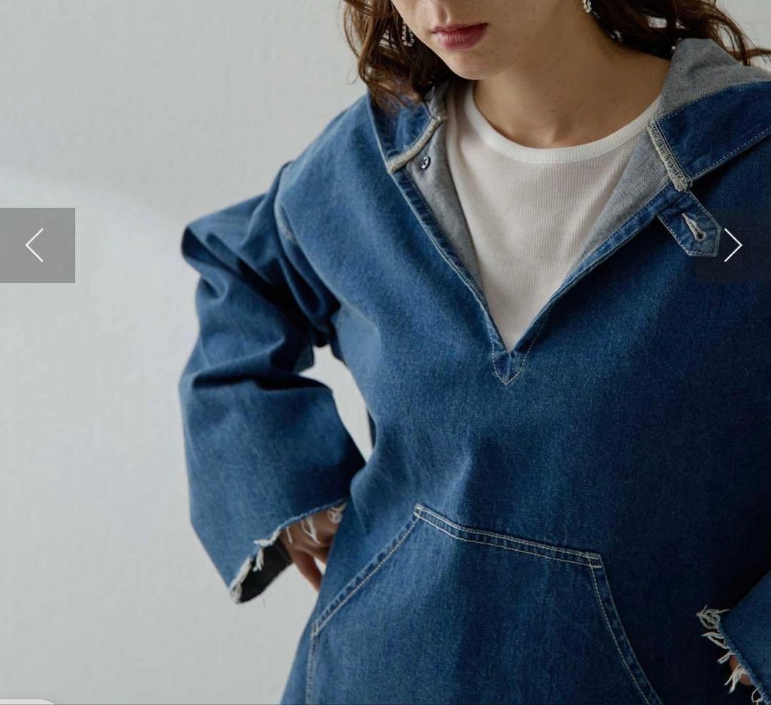 極美品ウィムガゼットインフルエンサーコラボデニムフーディー2025定価3.7千円