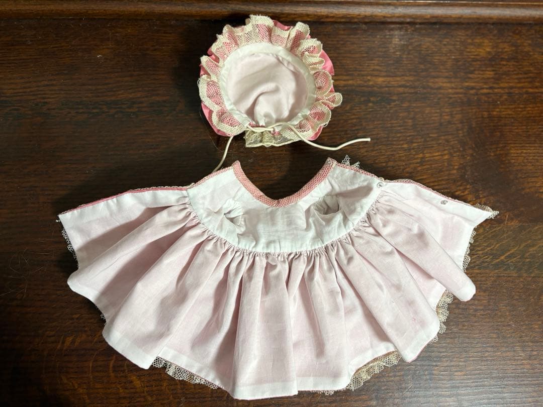 アンティークドール ビスクドール ドレス ボネ レース ドイリー