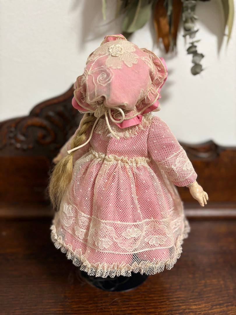 アンティークドール ビスクドール ドレス ボネ レース ドイリー