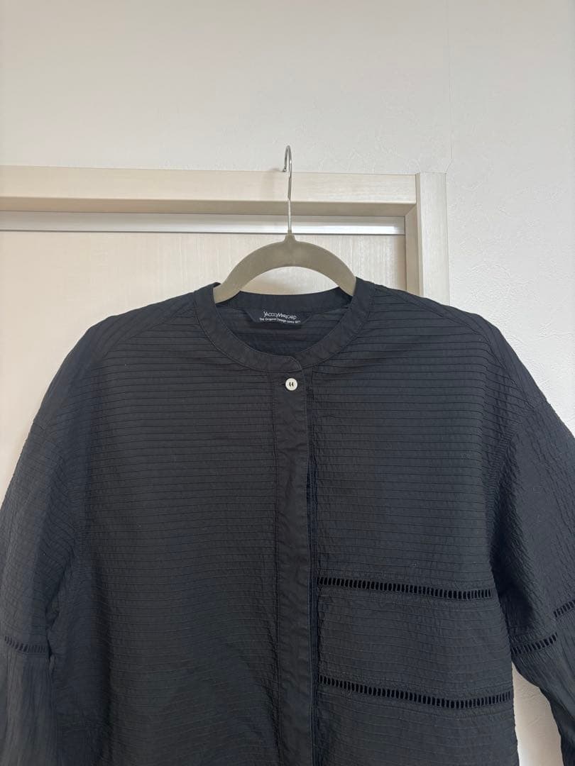 ヤッコマリカルド　ピンタック　バンドカラー　チュニック　ブラウス　タイ製