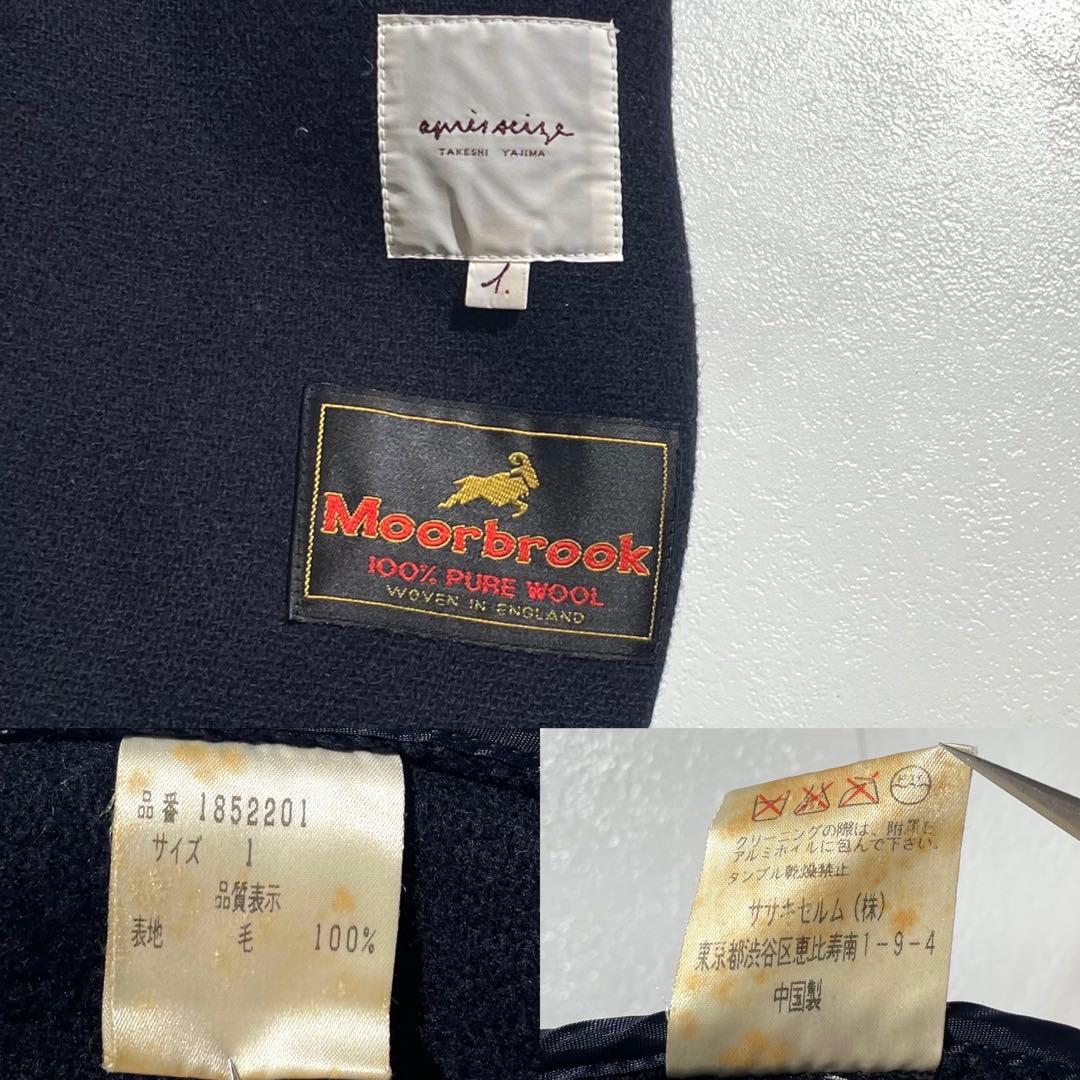 【Moorbrook】ムーアブルック ダッフルコート ヘリンボーン ネイビー M