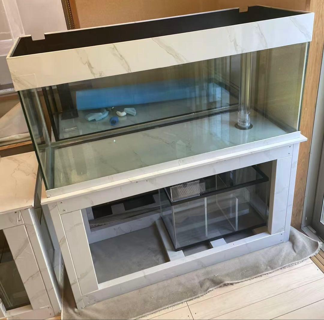 値下げしました‼️⇒ 125-60-45 オーバーフローガラス水槽 と台のセット