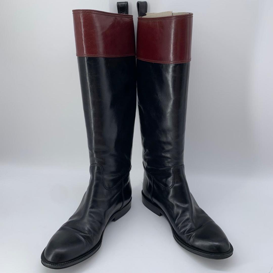 16970✨CHANEL サイドココマーク バイカラー ロング ジョッキーブーツ