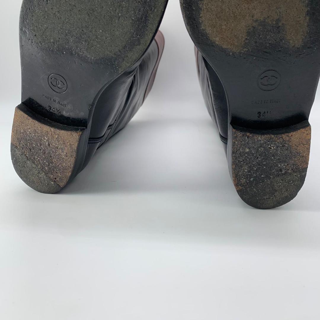 16970✨CHANEL サイドココマーク バイカラー ロング ジョッキーブーツ