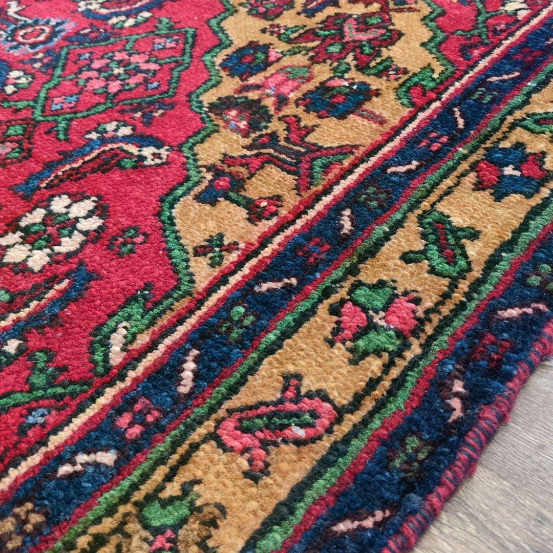 ヴィンテージラグ　ペルシャ絨毯　ハマダン　手織り絨毯　トライバルラグ