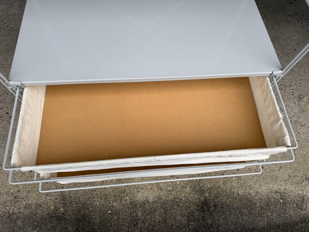 無印良品スチールユニットシェルフ 中120ワードローブ 引き出し帆布バスケット