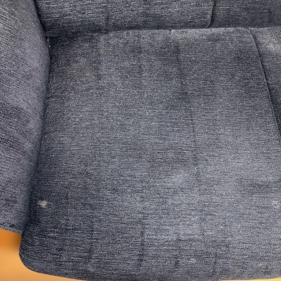 浜本工芸 3人掛け 布ソファー 黒系 中古 大型