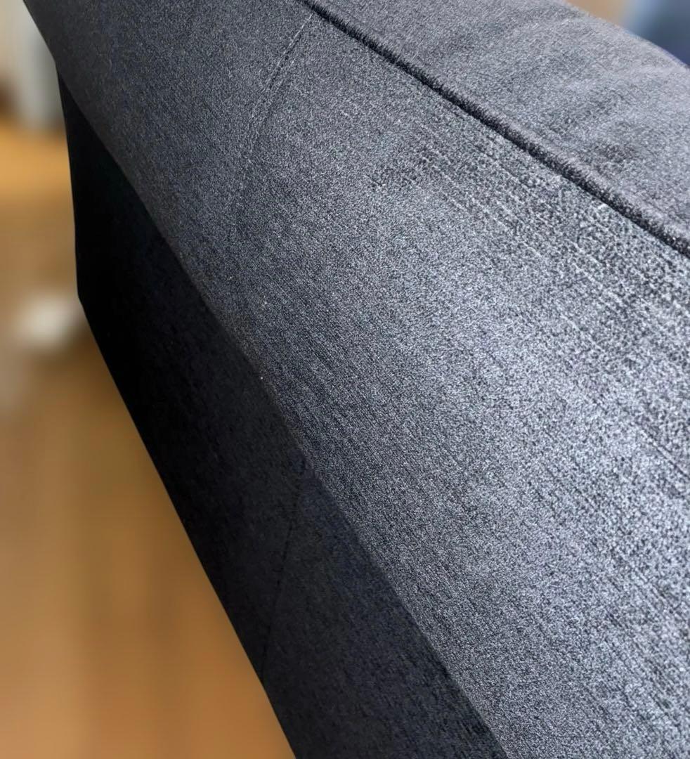 浜本工芸 3人掛け 布ソファー 黒系 中古 大型